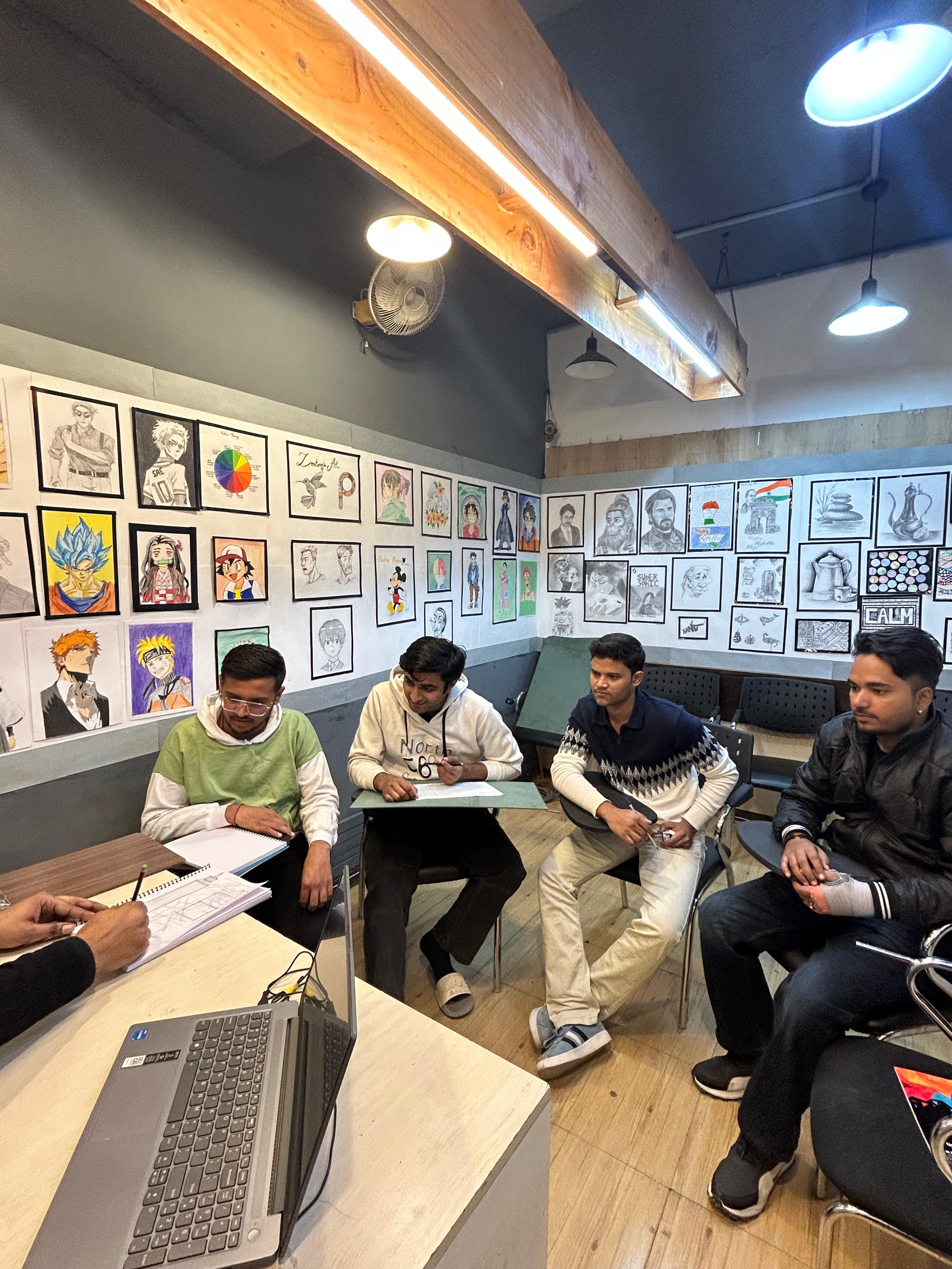 Students working on computers